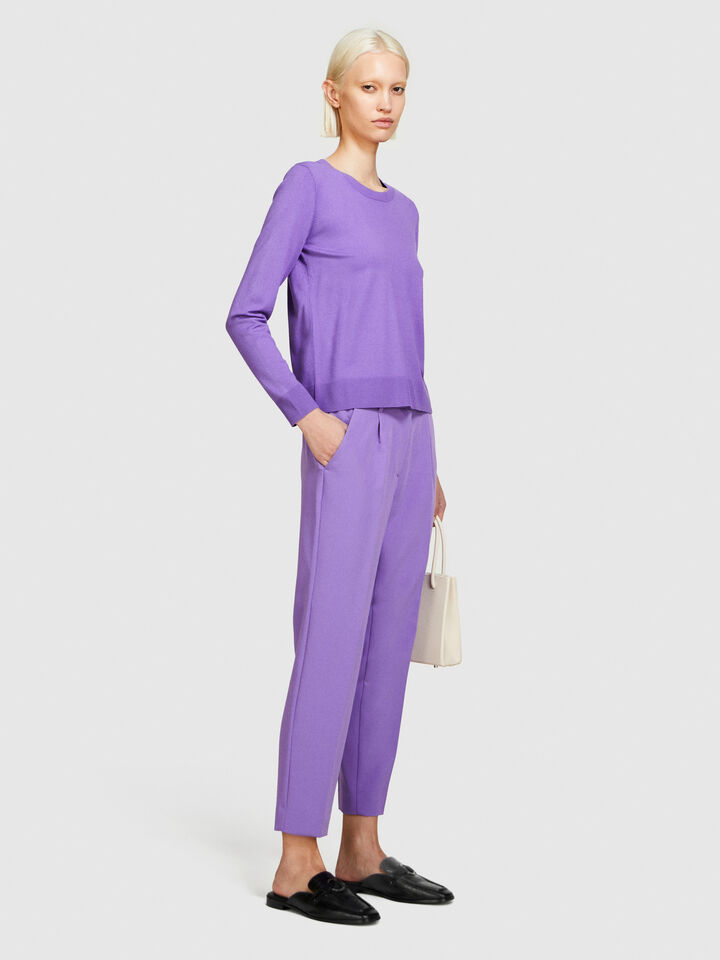 Solid colored sweater - women's crew neck sweaters - Lilac | Sisley image number 2